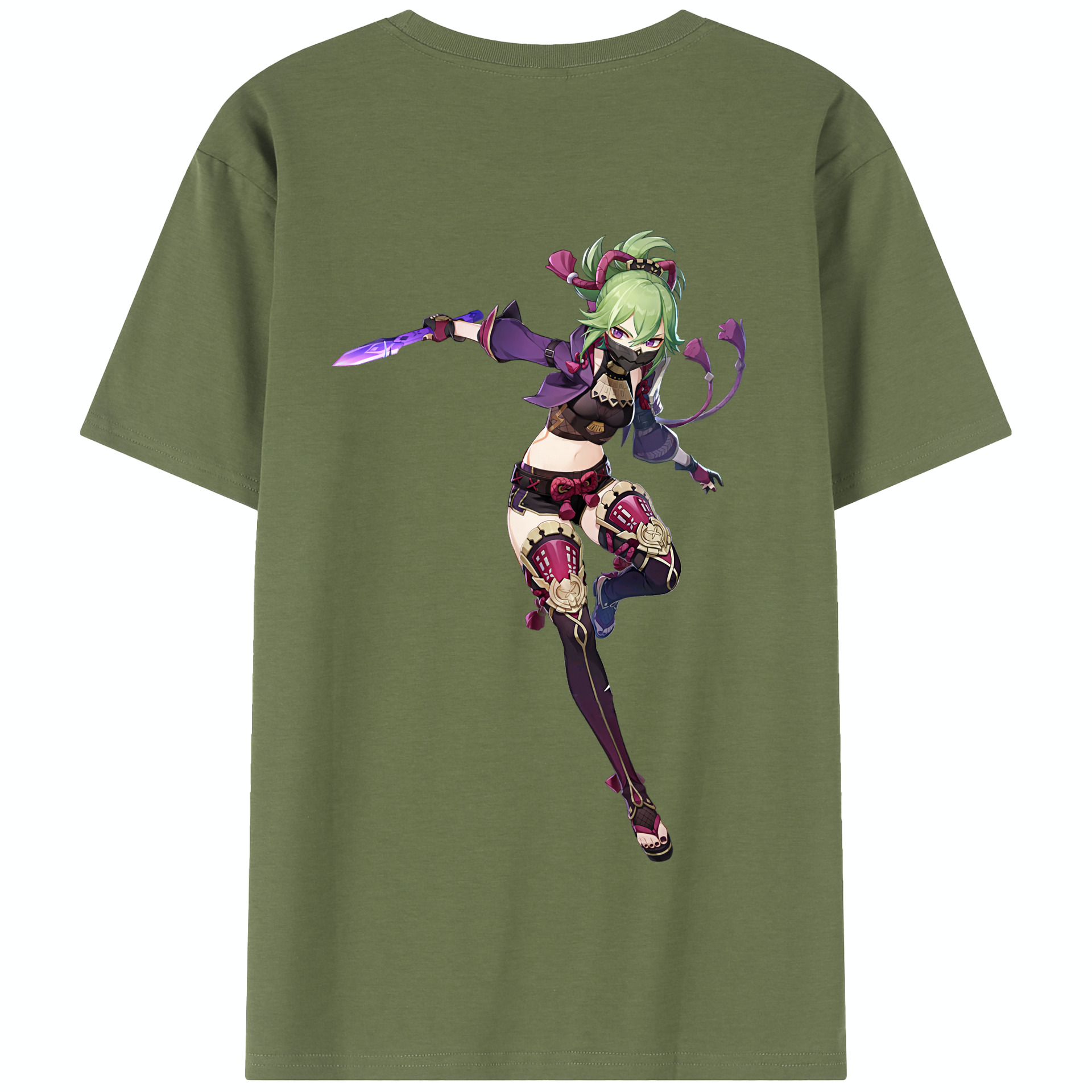 げんし神  久岐忍 くき しのぶ genshin Kuki Shinobu 綿100％半袖Tシャツ（背面プリント）